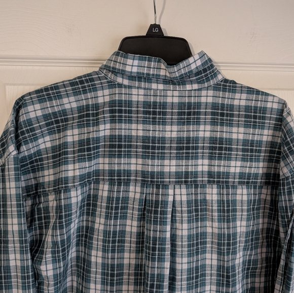 Vintage Wrangler Riata Teal Plaid Shirt Size XXL - Picture 5 of 7